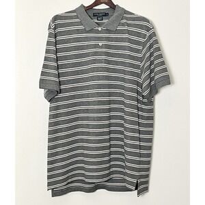 Daniel Cremieux‎ Polo Shirt Men's XL Gray Striped Professional Luxury Preppy